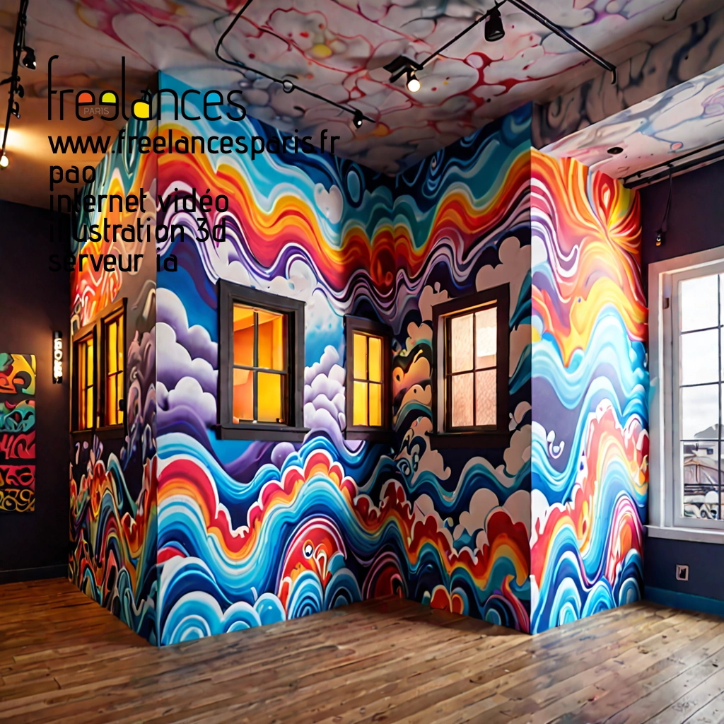 Pao internet vidéo illustration 3d serveur intelligence générative freelance paris studio de création 3MFGU3F0